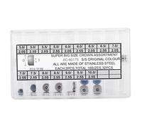 LONGONGAN Accessoire de remplacement pour couronne de montre en acier et bouton de chronographe AC - 0617S, ensemble de 32 pièces comprenant 16 tailles, pièces de montre durables et
