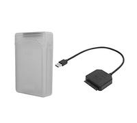 LONGONGAN Adaptateur SATA vers USB 3.0 pour SSD et HDD de 2,5 pouces et 3,5 pouces, câble de disque dur avec boîtier de protection, convertisseur USB 3.0 vers SATA prenant en charge des (Grise)