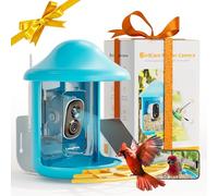 LongPlus Mangeoire intelligente pour oiseaux avec caméra pour l'extérieur, mangeoires solaires à l'extérieur, anti-écureuils, identification des espèces d'oiseaux AI, notification instantanée, cadeau