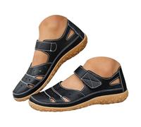 Longra Sandales Orthopédique Femmes Sandale Bohême Fermé Pantoufles Compensées Chaussons Chic Elégante Confortables Sandales Décontracté Respirant Simple Chaussure de Plage pour Vacances Marche (38)