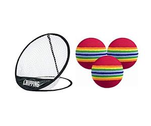 LONGRIDGE Balles de Golf Foam Practice (Lot de 6 balles) + Filet à Chipper Golf de