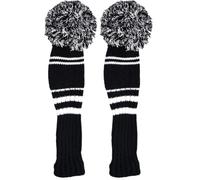 Longridge Housse de tête de conducteur Pom Pom - Noir/Rouge
