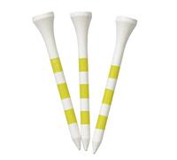 LONGRIDGE 'S True Hite Wooden Golf Tees 69mm (20Pcs), Jaune/Blanc,