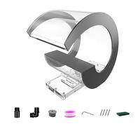 LONGRUN Trop-plein en acrylique pour piscine, étang, cascades en forme de J, pour jardin, terrasse, piscine, bassin koï, décoration - 34,5 cm de hauteur