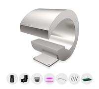 LONGRUNNEW Fontaine de piscine incurvée en acier inoxydable avec accessoires, cascades en forme de J pour jardin, terrasse, piscine, décoration - 34,5 cm de hauteur