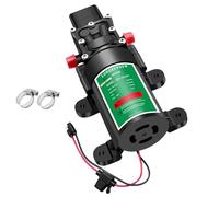 LONGRUNNEW Mini Pompe a Eau 12v DC, 4.5 L/Min 1,2 GPM, 85 PSI Auto-Amorçante Pompe à Membrane Haute Pression Avec Pressostat Réglable Pour Caravane, Camping-Car, Bateau, Douche, Pelouse, Jardin