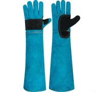 Longs gants de sécurité en cuir résistants à la perforation Bleu 60 cm