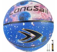 LONGSAIL Ballon de basketball en cuir composé/microfibre premium taille 7 - Sky Blue
