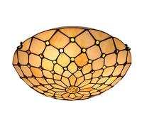 LONGSAND Tiffany Style Plafonnier Fait Main en Verre Teinté Plafond D'appareils D'éclairage Encastré De Montage Plafonniers pour Chambre Hall D'entrée Salle À Manger Balcon,B,40cm
