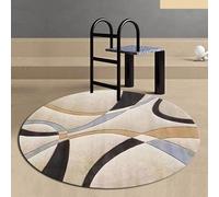 LONGSAO Grande Rond Tapis Coussinets Abstrait Visuel Noir Gris Tapis pour Chambre, Salon, Cuisine, Salle à Manger Protecteurs, ø 150 cm