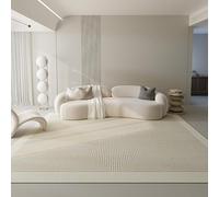 LONGSAO Tapis Grande Salon 160 x 230 cm Lavable Antidérapant Moelleux Décoratif pour Chambre Lignes géométriques Modernes Beiges