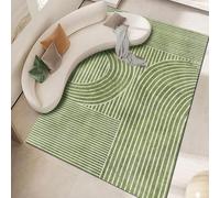 LONGSAO Tapis Grande Salon 160 x 230 cm Lavable Antidérapant Moelleux Décoratif pour Chambre Lignes géométriques Modernes Vertes