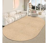LONGSAO Tapis Ovale Lavable, Interieur Chambre à Coucher Salon Tapis Entrée Absorbant Antidérapant Ovale Jaune Chaud Minimaliste,180 x 280 cm
