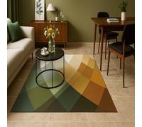 LONGSAO Tapis Salon 130 x 150 cm Tapis Lavable Antidérapant Machine pour Chambre Couloir Salle à Manger Vert Moderne, Brun jaunâtre, Bleu-Vert Clair, Beige, Vert foncé