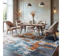 LONGSAO Tapis Salon Tapis Chambre Anti Slip Doux Tapis 200 x 250 cm Couloir Grand Tapis pour Chambre Décor de D'intérieur Abstrait Moderne Bleu Orange Gris