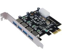 Longshine Carte USB 3.0 PCIe 4 * externe avec câble d'alimentation SATA - Serial ATA - SATA, LCS-6380-4