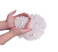 LONGTEAM Pierres décoratives, galets polis naturels, gravier intérieur et extérieur pour pot de fleurs, aquarium, aménagement paysager, remplissage de vase (0,9 kg, blanc)