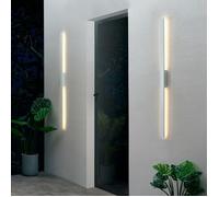Longue applique murale blanche épurée extérieur - Sambai