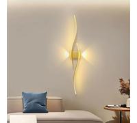 longue Applique Murale Salon LED Design Incurvé Up/Down Lampe Murale Doré Moderne 3-Couleur Dimmable Creative Line Luminaire Mural Acryliquel pour Chambre Salon Couloir Salle à Manger 100cm