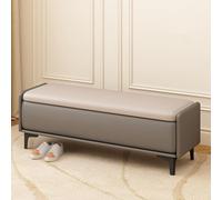 Longue Banquette Rangement Extra Acolchada en Cuir Banquette pour Chambre Coucher Fin Du Lit avec Grand Espace Modern Organisateur Banc Armoire avec Couvercle Abattable(G,100*40*40CM/39.4*15.7*15.7IN)