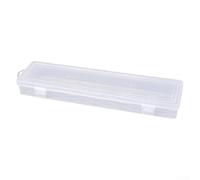 Longue boîte de rangement transparente de 35,6 cm avec base renforcée antidérapante, boucle de suspension et verrouillage sécurisé, adaptée pour l'organisation de bijoux, crayons, cuillères et petites