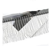 Longue Bordure à Franges Chaîne en métal, garniture dentelle, franges perlées, tissu maille, jupe, robe, ruban de décoration, accessoires couture, bricolage, 1Yard, 9cm(Black)
