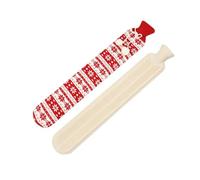 Longue bouillotte anti-explosion - Bouillotte portable mignonne et chaude avec ceinture au trésor - Housse de protection pour les mains (rouge - flocons de neige, 1 l)