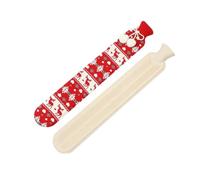 Longue bouillotte anti-explosion - Bouillotte portable mignonne et chaude avec ceinture au trésor - Housse de protection pour les mains (rouge - Cerf, 2 l)