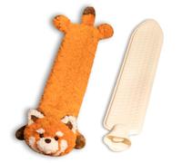 Longue Bouillotte Avec Housse Moelleuse,Bouillotte à Motif Renard Et Raton Laveur,Hot Water Bottle,Peluche Bouillote Animal Pour Regles Douloureuses,Housse Amovible Et Lavable,Cadeau D'hiver (A)