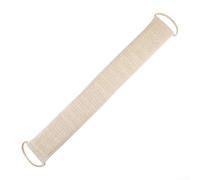 Longue brosse à récurer en sisal pour le dos - Brosse exfoliante pour le corps avec éponge et tissu doux - Bande de luffa nettoyante en profondeur pour hommes, femmes, enfants - Beige - 68,5 x 9 cm