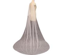 Longue cape de mariage blanche avec perles pour mariée, ivoire