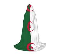 Longue cape imprimée drapeau de l'Algérie avec capuche, costumes de vampire et d'Halloween, parfaite pour les jeux de rôle et les fêtes