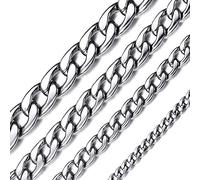 Longue Chaine Maillon Cubaine pour Pendentif 71 cm Homme Acier Collier Enfant Garçon Fine 5 mm Chaines Femme Inoxydable Gourmette Fille Bijoux Cadeau Fête des Pères Papa Noël