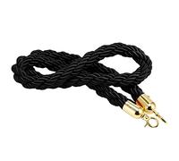 Longue corde de poteau suspendue torsadée, barrière de corde de contrôle des foules robuste/ligne de file d'attente, for les musées de théâtres de salle/(Black,Length 1M/3.3Ft/39In)