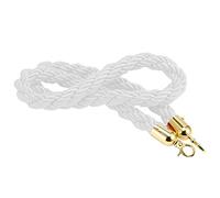 Longue corde de poteau suspendue torsadée, barrière de corde de contrôle des foules robuste/ligne de file d'attente, for les musées de théâtres de salle/(White,Length 1.5M/5Ft/59In)