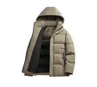 Longue Doudoune Homme, Blouson Moto Hiver Homme, Sweat Zippée Casual Chaud Sportswear Légère Décontracté Basique Jacket Couleur Unie Manteau Matelassée Rembourrée Veste Moto Épaissir Chaud Baggy