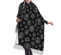 Longue Écharpe Châle Logo maçonnique noir : Foi Espérance et Charité Châle Confortable Shawl pour Noël Party Mariage 68X196cm