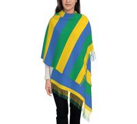 Longue Écharpe Couverture Drapeau Of Gabonaise Douces Écharpes Dames Écharpes Femmes Châles Scarfs Écharpe Hiver Scarfs Sensation Cachemire Châles Hommes Femmes
