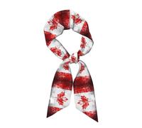 Longue écharpe en satin de soie WHJSSF rétro motif drapeau du Canada accessoires de vêtements doux et confortables pour rendez-vous, voyage fête