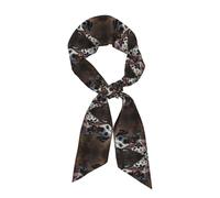 Longue écharpe imprimée dalmatienne pour femme, mesurant 119,1 x 7,9 cm, s'adapte parfaitement et montre un tempérament élégant avec facilité.