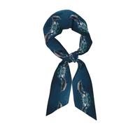 Longue écharpe pour femme imprimée dauphin Real Sea, mesurant 119,1 x 7,9 cm, s'adapte parfaitement et montre un tempérament élégant avec facilité.