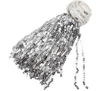 Longue frange à pompons 30 cm DIY Frange Dentelle Laser Paillettes Paillette Gland Ruban Couture Fête De Mariage Danse Latine Bar Robe Tissu Garnitures(Color 12,2 yards)