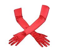 Longue Gants De Soirée Rouge Gant Longs Satin en Coude Style Annee 1920 Moufles Femme élégants et Sexy Accessoires pour Femmes et Filles Mariage Saint-Valentin Bal Fin D'année Fête D'opéra