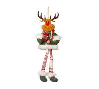 Longue jambe Père Noël/bonhomme de neige/cerf/ours Décoration de vacances à suspendre Corde réglable Arbre de Noël Ornement pour la maison, festival, décorations de vacances