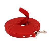 Longue laisse imperméable en PVC facile à nettoyer pour chiens de petite, moyenne et grande taille (rouge, 1,5 cm x 5 m)