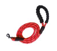 Longue laisse pour chien en corde avec crochet pivotant verrouillable et poignée rembourrée douce, laisse durable pour chiot, petite, moyenne et grande taille (rouge, 4,5 m) (rouge)