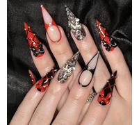 Longue Longue Presse En Acrylique Sur Des Ongles Avec Des Arcs À Cravate En Dentelle En Dentelle Ongles Artificiels Couvertures Pleines Sur Les Ongles Ongles Artificiels