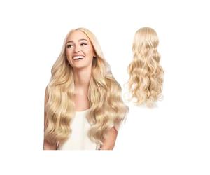 Longue Perruque Blond Ondulée pour Femmes, 27""/70cm Longs Cheveux Synthétiques Bouclés Perruques Raie Moyenne Blonde, Longue Bou