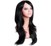 Longue Perruque Bouclée Ondulée Pour Femmes Perruques De Mode De 28 Pouces Cheveux Synthétiques Résistants À La Chaleur Pour Le Cosplay De Fête Quotidien (Black)
