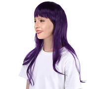 Longue Perruque Ondulée, Perruques Human Heuving Fashionable Synthetic Heat Therant Tolérants Wig avec Bangs Long Curly Hair Wig pour un Jeu de Rôle, des Fêtes la Mode et une Utilisation Quotidienne
